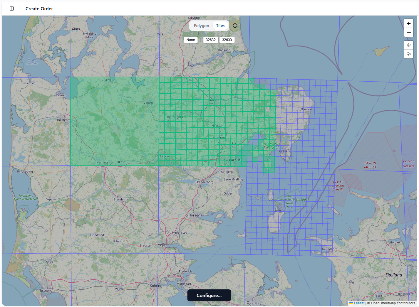 Tile and minitile selection in dashboard